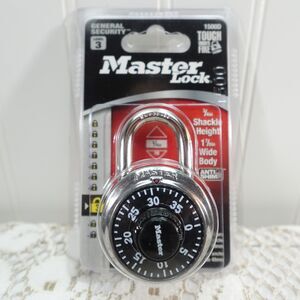 Master Lock 1500D Dial Combination Padlock Hardened Steel Shackle New Sealed #2